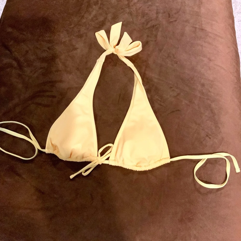 Wild Fable Yellow S Triangle  Bikini Top Beach Cabin Coastal Resort Cottagecore